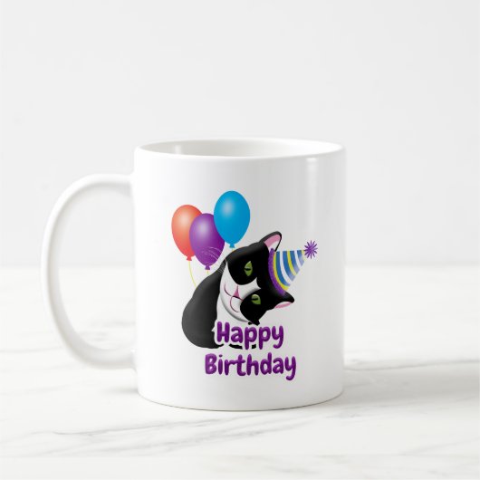 Happy Birthday Cat Kaffeetasse (Links)