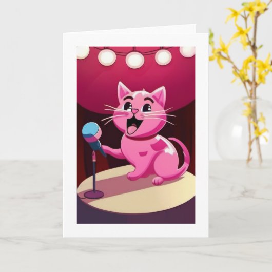 Happy Birthday Cat Karte (Gelbe Blume)