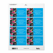 Happy Birthday Cat Lady Address Labels, Blue Label (Vorne)