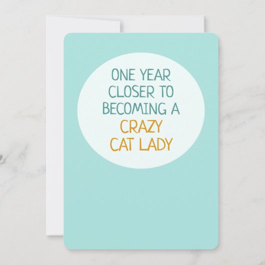 Happy Birthday Cat Lady Flat Card (Rückseite)