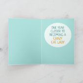 Happy Birthday Cat Lady Greeting Karte (Innenseite)