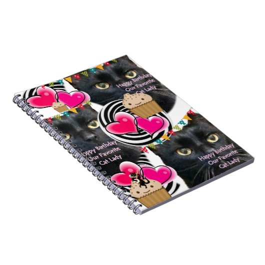 Happy Birthday Cat Lady Notebook Notizblock (Rechte Seite)