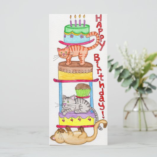 Happy Birthday Cat Lover (Stehend Vorderseite)