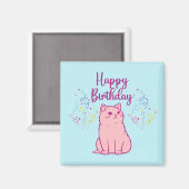 Happy Birthday Cat Magnet (Vorderseite/Rückseite)