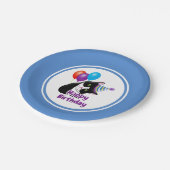 Happy Birthday Cat Pappteller (Schrägansicht)