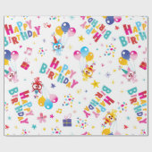 Happy Birthday Cat Party  Geschenkpapier (Flach)