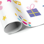 Happy Birthday Cat Party Geschenkpapier (Rolleneckpunkt)