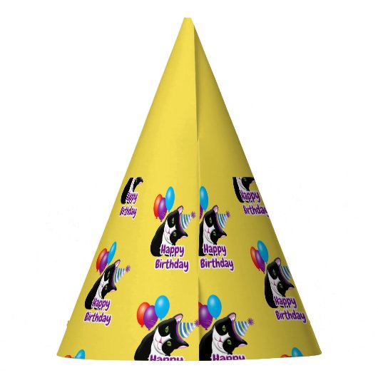 Happy Birthday Cat Partyhütchen (Rückseite)