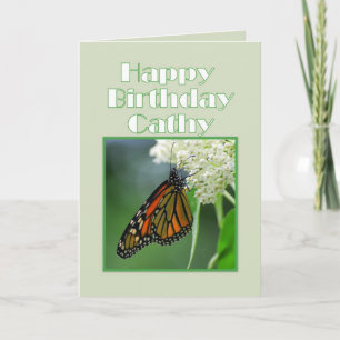 Happy Birthday Cathy Monarch Butterfly Karte