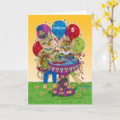 Happy Birthday Cats for Child Individuelle Name Karte (Gelbe Blume)