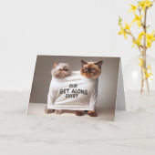 Happy Birthday Cats for Sister Karte (Gelbe Blume)