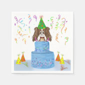Happy Birthday Cavalier King Charles Cake Serviette (Vorderseite)