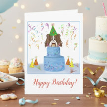 Happy Birthday Cavalier King Charles mit Cake