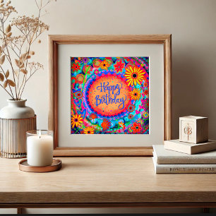 Happy Birthday Celebrate Colorful Fun Inspirivity Poster