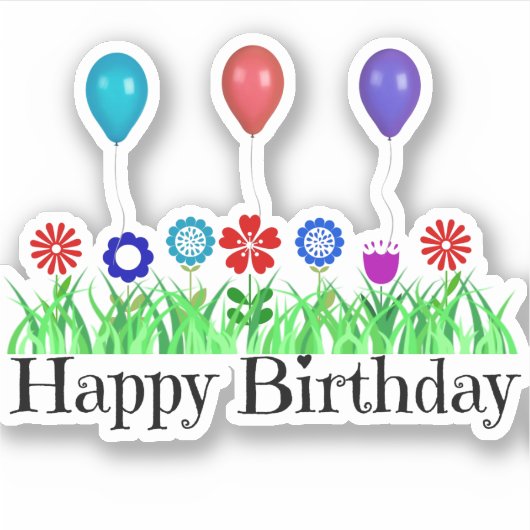 Happy Birthday Celebration Aufkleber (Vorderseite)