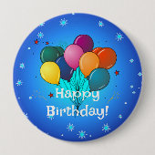 Happy Birthday celebration balloons, Button (Vorderseite)