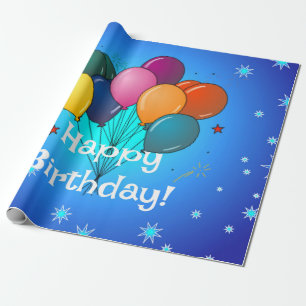 Happy Birthday Celebration Balloons Geschenkpapier