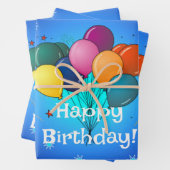 Happy Birthday Celebration Balloons Geschenkpapier Set (Beispiel)