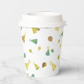 Happy Birthday Celebration Balloons & Hats Pattern Pappbecher (Rückseite)