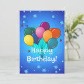 Happy Birthday Celebration Balloons Karte (Stehend Vorderseite)