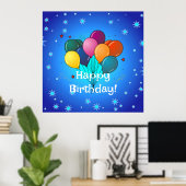 Happy Birthday Celebration Balloons Poster (Heimbüro)