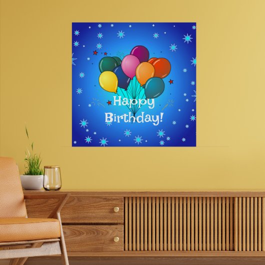 Happy Birthday Celebration Balloons Poster (Wohnzimmer 2)