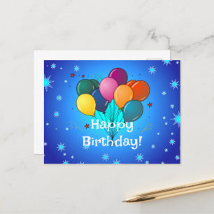 Happy Birthday Celebration Balloons Postkarte