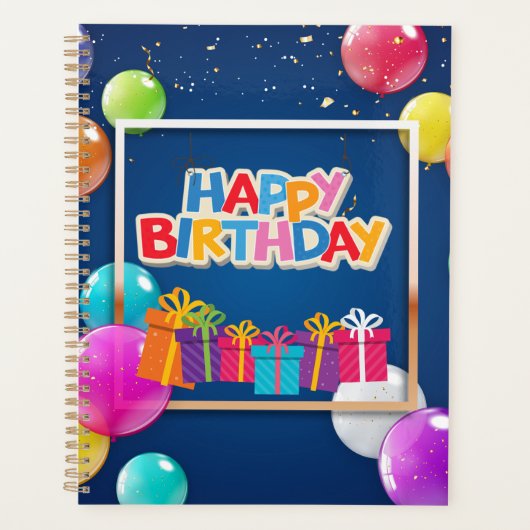 Happy Birthday Celebration Calendar Planner Planer (Vorderseite)