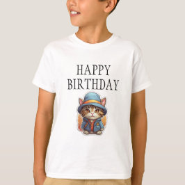 Happy Birthday Celebration CAT Design T - Shirt