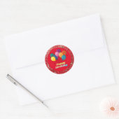 Happy Birthday Celebration Classic Round Sticker (Umschlag)