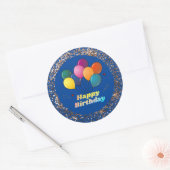 Happy Birthday Celebration Classic Round Sticker (Umschlag)