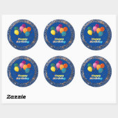 Happy Birthday Celebration Classic Round Sticker (Blatt)