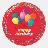 Happy Birthday Celebration Classic Round Sticker (Vorderseite)