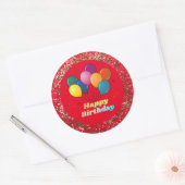 Happy Birthday Celebration Classic Round Sticker (Umschlag)
