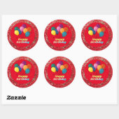 Happy Birthday Celebration Classic Round Sticker (Blatt)