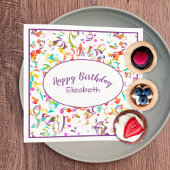 Happy Birthday Celebration Colorful Confetti Toss Serviette