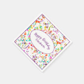 Happy Birthday Celebration Colorful Confetti Toss Serviette (Ecke)