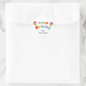 Happy Birthday Celebration Customizable Runder Aufkleber (Tasche)