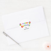 Happy Birthday Celebration Customizable Runder Aufkleber (Umschlag)