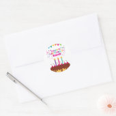 Happy Birthday Celebration Customizable Runder Aufkleber (Umschlag)