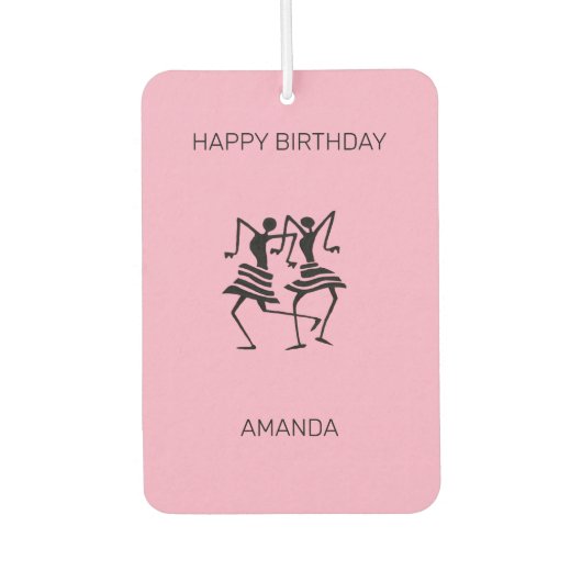 Happy Birthday Celebration Dancers Pink Autolufterfrischer (Vorderseite)