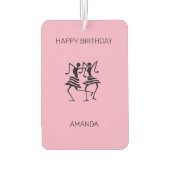 Happy Birthday Celebration Dancers Pink Autolufterfrischer (Rückseite)