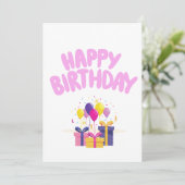 🎉 Happy Birthday Celebration Design 🎈 Einladung (Stehend Vorderseite)