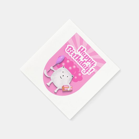 Happy Birthday Celebration Design Serviette (Ecke)