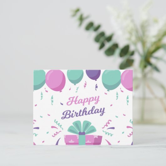 Happy Birthday Celebration Feiertagspostkarte (Stehend Vorderseite)