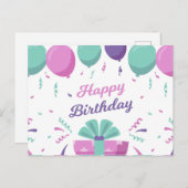 Happy Birthday Celebration Feiertagspostkarte (Vorne/Hinten)