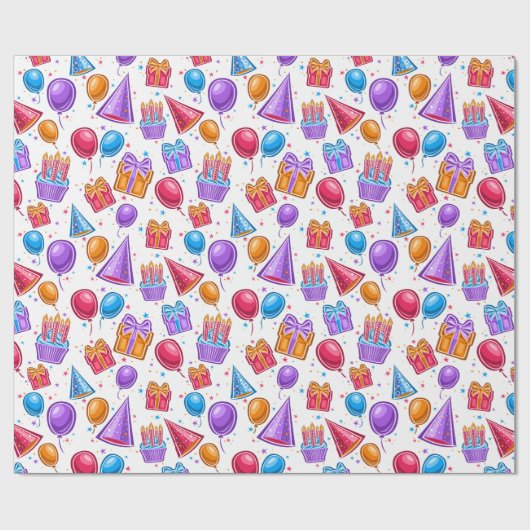 Happy Birthday Celebration Geschenkpapier (Flach)