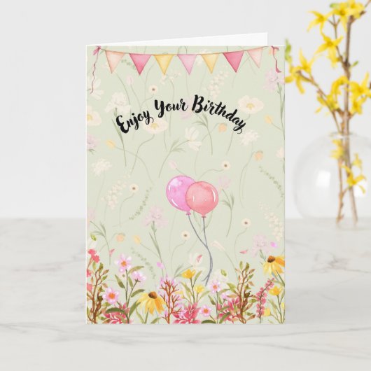 Happy Birthday Celebration Karte (Gelbe Blume)