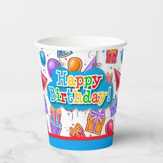 Happy Birthday Celebration  Pappbecher (Vorderseite)