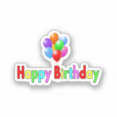 Happy Birthday Celebration Party Aufkleber (Vorderseite)